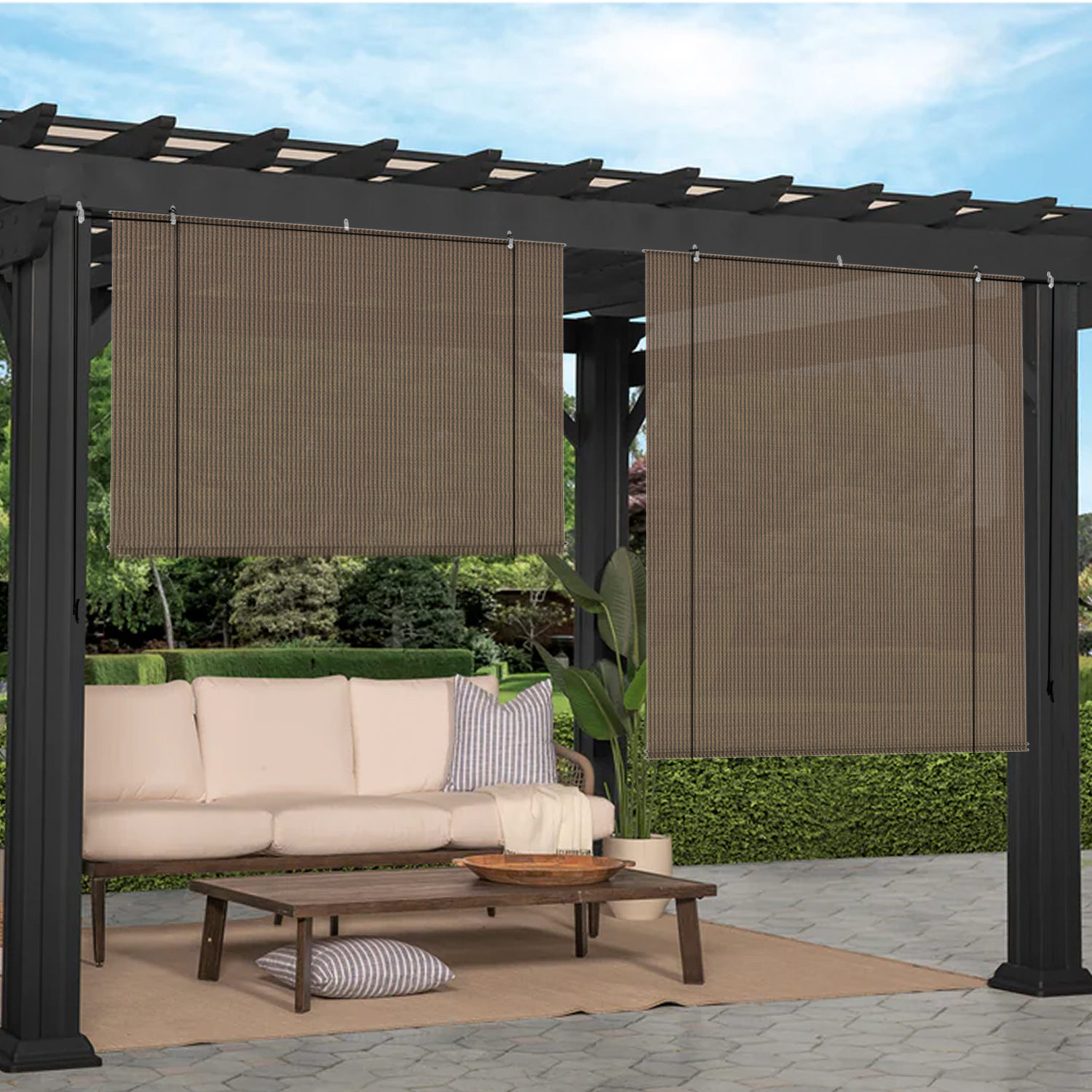 Roller up Shades Curtain Patio Deck Porch Pergola Balcony Backyard ...