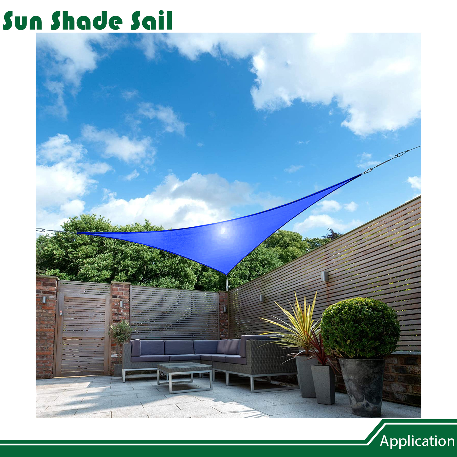 20'x20'x20' Sonnenschutz Segel mit Kabel UV Block Hinterhof Garten Pool Abdeckung Outdoor - Bild 15 von 50