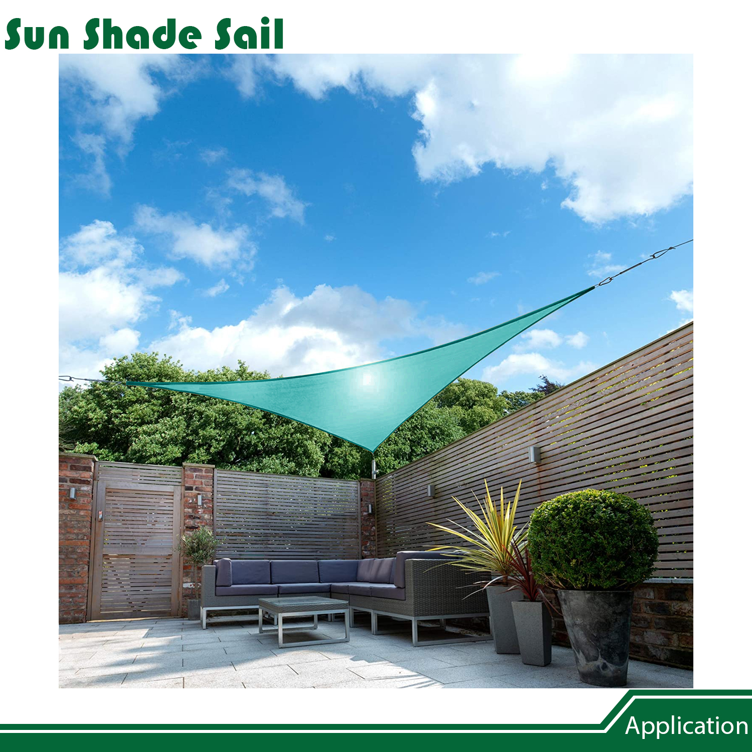20'x20'x20' Sonnenschutz Segel mit Kabel UV Block Hinterhof Garten Pool Abdeckung Outdoor - Bild 22 von 50